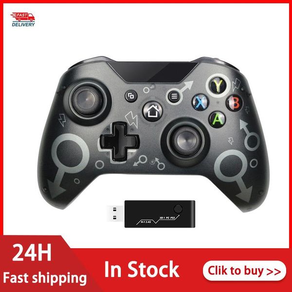 

game controllers & joysticks 2.4g receiver wireless controller for xbox one compatible with one/one s/one x/p3 console/pc windows 7/8/10 sys