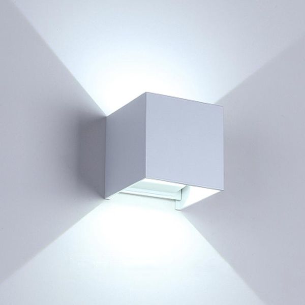 

wall lamp outdoor waterproof cube led sconce aluminum up and down adjustable garden light mounted porch lights industrial decor