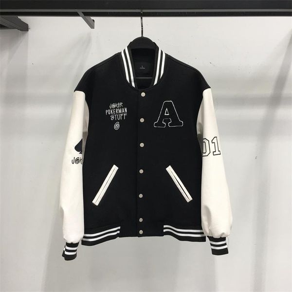 

fall/winter new men's sportswear blazer loose matching color baseball tweed jacket, Black;brown