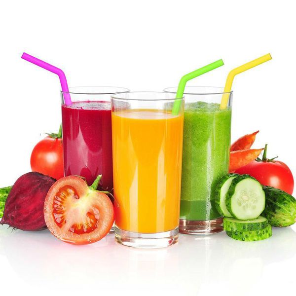 

silicone drinking 6 with 2 brushes home bar food grade 25cm straight bent straws for wine glasses