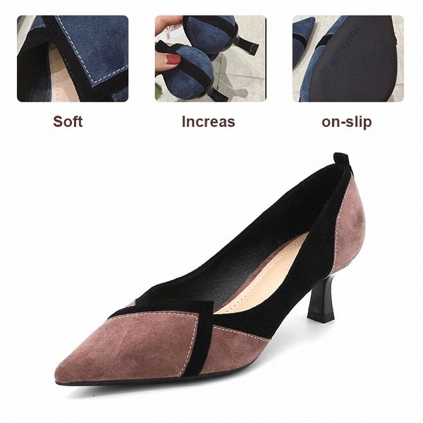 

fashion new women shoes pointed toe office shoes ladies suede shallow mouth high-heeled women pumps plus size female footwear #gd1e