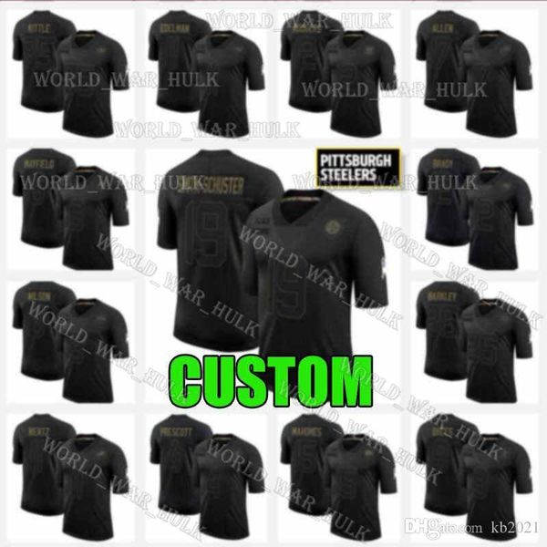 

pittsburgh steelers jerseys 2020 salute to service custom 90 t.j. watt tj 19 juju smith-schuster 11 chase claypool 43 troy polamalu, Black;red