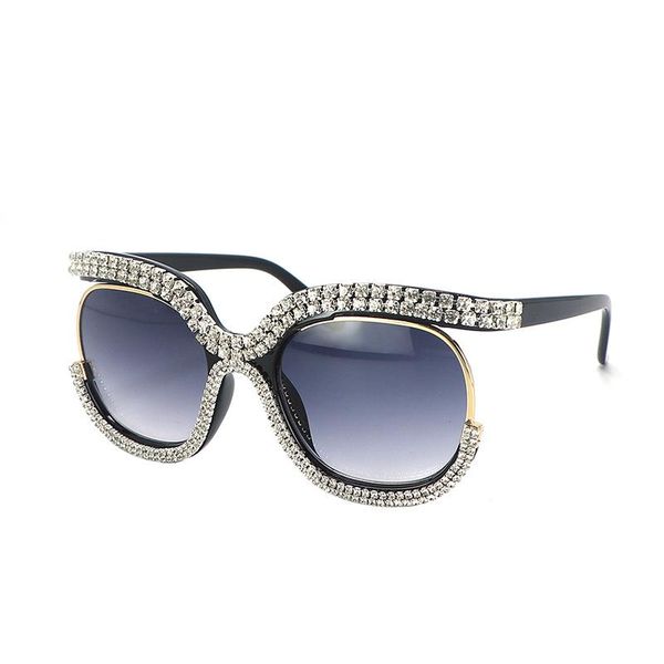 

sunglasses women's designer inspired oversized round circle fashion style female vintage rhinestones party sun shades, White;black