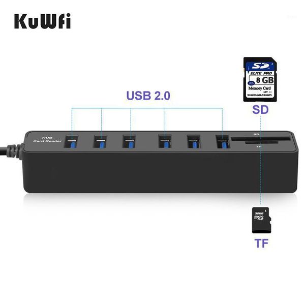 

kuwfi usb 3.0 hub multi usb 3.0 hub splitter port 6 multiple hab sd card reader high speed combo for computer lap