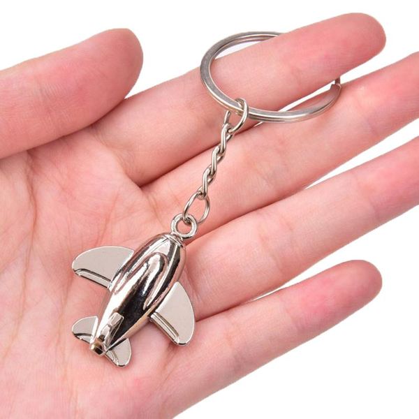 

keychains creative keychain metal naval model aviation gifts key ring chain air plane aircrafe keyring, Silver