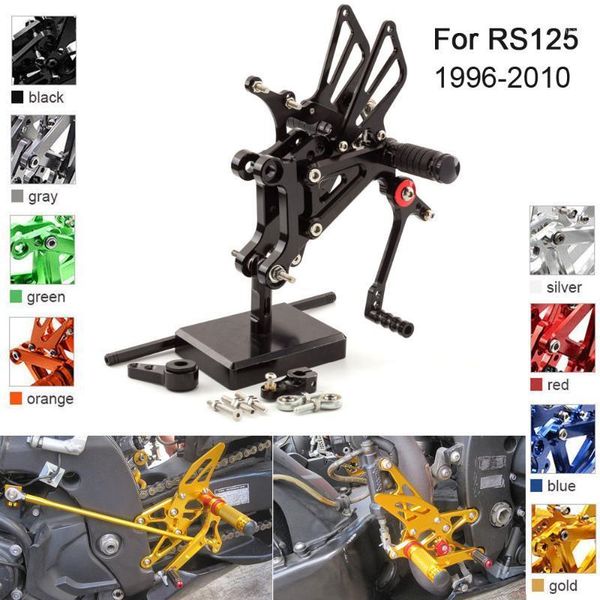 

cnc aluminum adjustable rearsets foot pegs for aprilia 125 2t 1999 2000 2001 2002 2003 2004 2005 2006 2007 2008 2009 20101