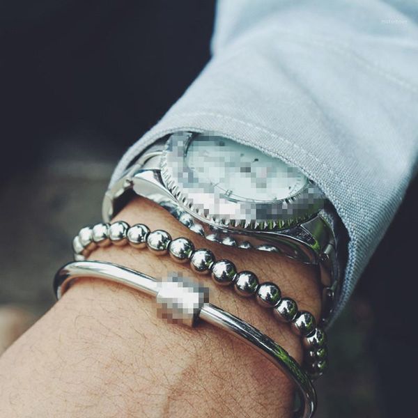 

link, chain braiding stainless steel jewelry charms beads bracelets & bangles men femme gifts for women female braclet braslet rope bracelet, Black