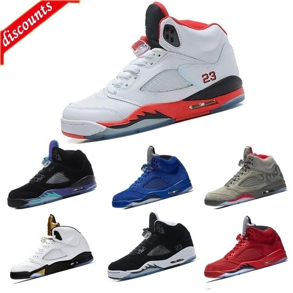 

5 mans basketball shoes olympic metallic gold tongue 23 fire red black metallic silver oreo grape sneakers