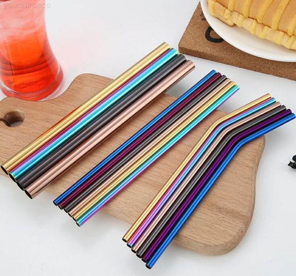 

8.5\ stainless steel colored drinking straws