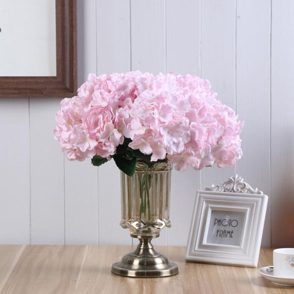

1pc 5 heads flower stem for hydrangea rose peony flower wall ball for wedding decoration home party shop baby shower decor