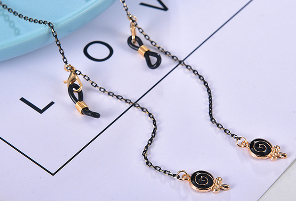 

new simple metal glasses chain black gold pendant fashionable texture halter temperament anti-lost mask chain