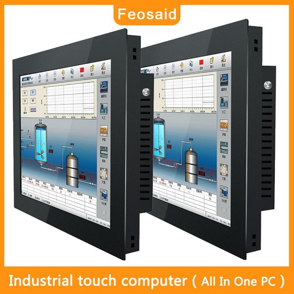 

feosaid 17 inch industrial panel pc touch screen intelligent computer 4g memory 64g ssd mini aio panel pc metal enclosure