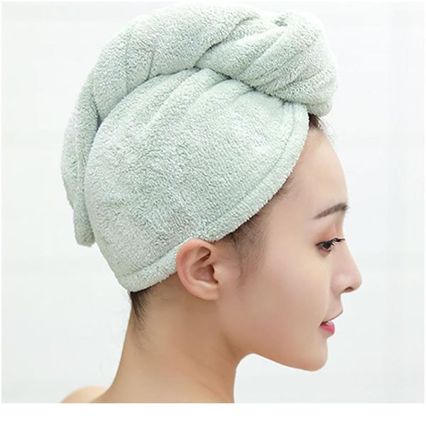 

coral velvet dry hair towel quick-drying hair cap shower cap super absorbent japanese style bear button bathroom acc jlldvh