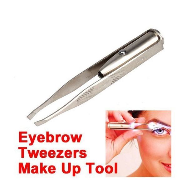 

make up beauty tool stainless steel led eyebrow tweezer with smart led light non-slip eyelash eyebrow hair remova jllfua ladyshome