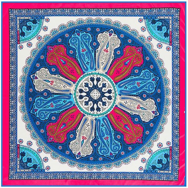 

100% silk scarf women square scarves bohemia paisley print neckerchief female foulard bandana lady headband muslim wrap shawl wmtlfz, Black