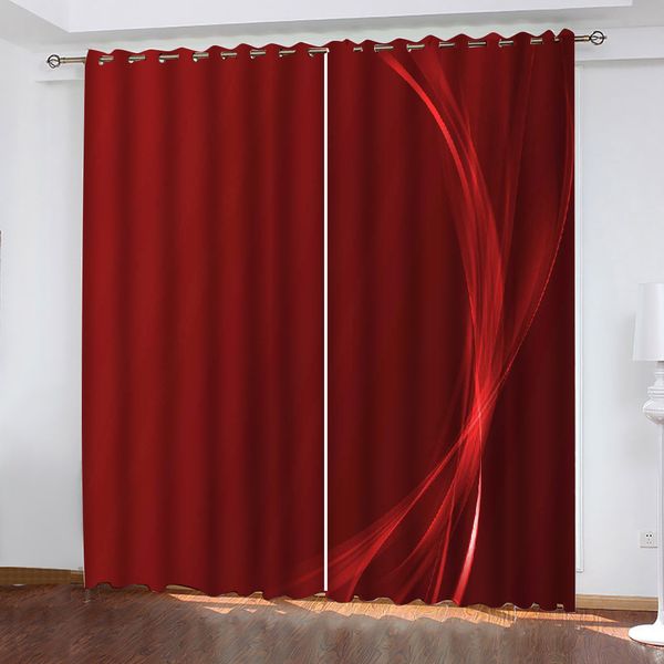 

modern european style living room bedroom wedding room red solid curtains soundproof windproof curtains