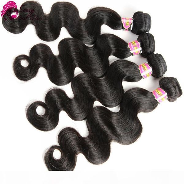

virgin peruvian hair 4 bundles body wave 7a peruvian body wave no remy hair 100% unprocessed human hair extensions natural color, Black