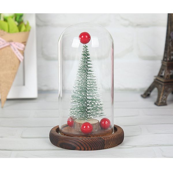 

2020 style christmas toy creative mini christmas gift led night light home deskdecoration glass covered christmas tree