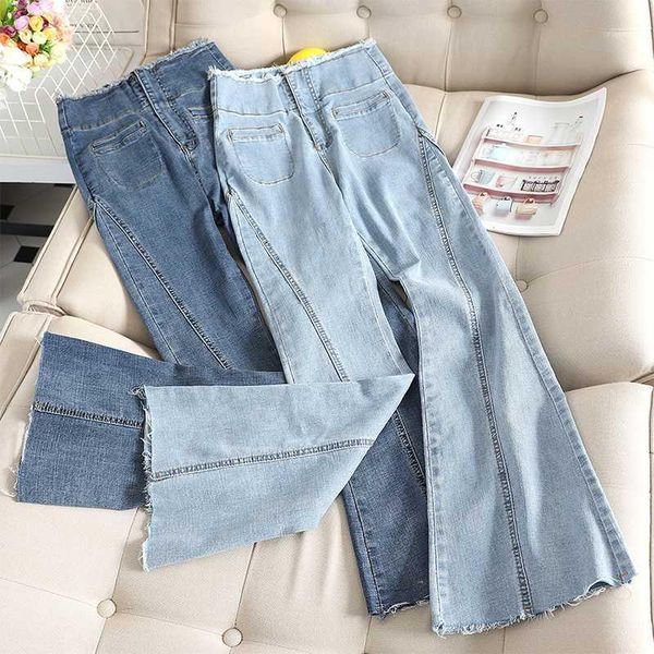 

vintage ladies boyfriend jeans for women high waisted jeans blue casual loose flare trousers korean streetwear denim pants1