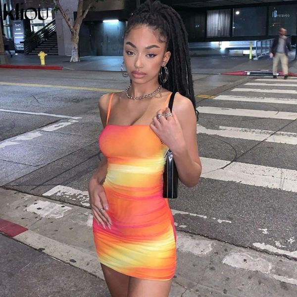

kliou bandage hollow out bodycon min dress elastic hight summer clothes for women skinny slim sleeveless female streetwear1, Black;gray