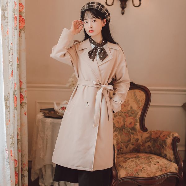 

2021 new autumn korean women's clothing small design coat literature and art female jacket 1 3xah, Tan;black