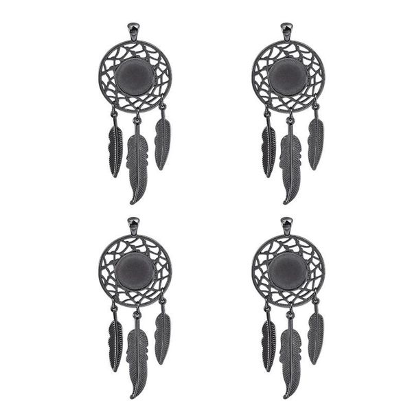 

4 шт. жизнь ручной руки palm charm beam catcher подвесной bule bezel tray 14mm cabochon base sourty diy ожерелье ювелирные изделия wmtvpi, Black