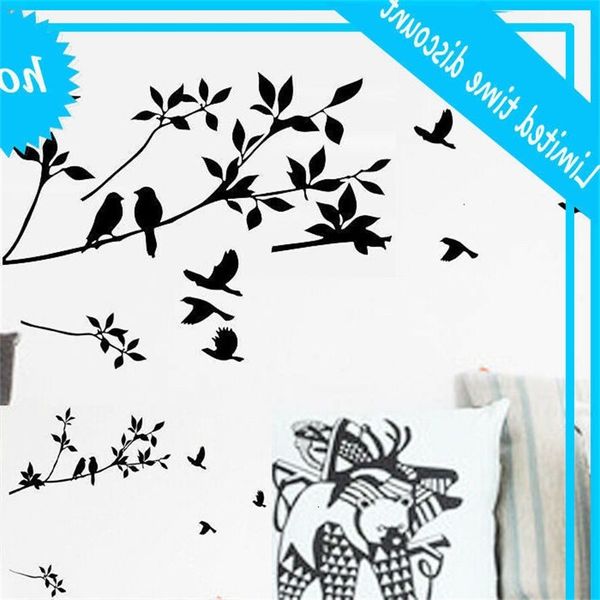 

new wall sticker family boom bird diy decal paper art muursticker home children's room bedroom background muurstickers decor