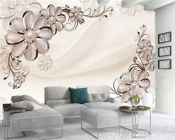 

custom 3d p wallpaper pearl diamond luxury diagonal flowers living room bedroom background wall decoration mural wallpaper1