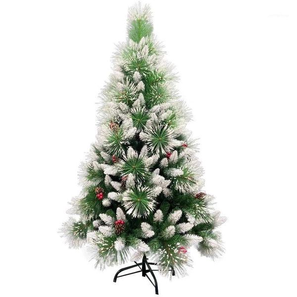 Decorazioni natalizie Albero bianco per la casa Ornamenti misti con spruzzo di schiuma di aghi di pigna rossa1