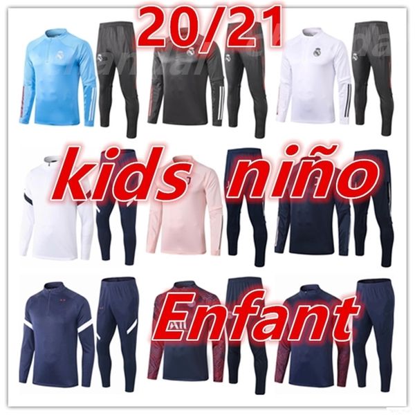 

2020 2021 new real madrid tracksuit training tracksuits kids football kits new football training suit soccer tracksuit jogging jacket, Black