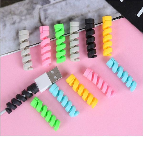 

flexible spiral tube cable winder protector wire cord organizer protetor for watch iphone charging cable jllusy