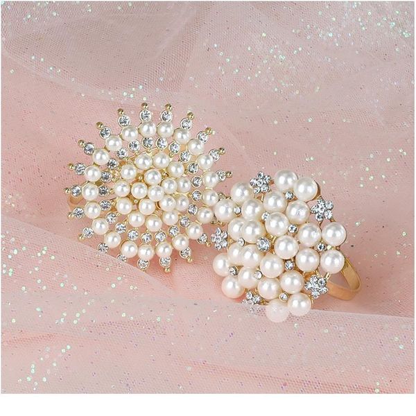 

pearl glitter napkin rings metal carved bow buckles serviette holder wedding party l restaurant banquet dining ho jllxlk
