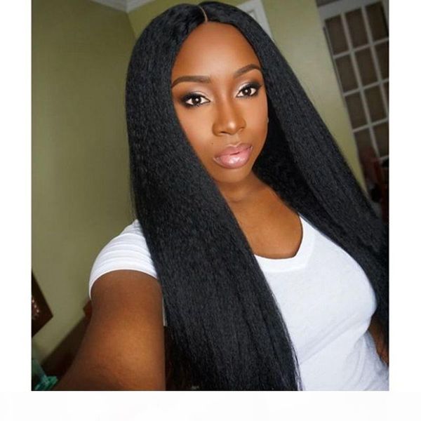 

yaki straight full lace human hair wigs with baby hair natural black brazilian remy hair glueless full lace wigs for women, Black;brown