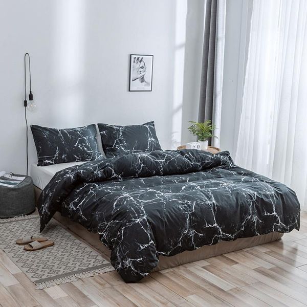 

bedding sets cotton duvet cover set pillowcases marble geometric print single twin  king size comforter bedclothes1