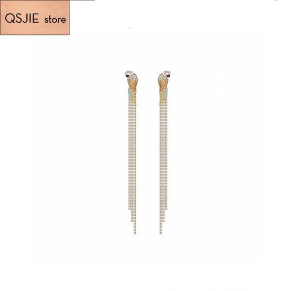 

qsjie swa new style. lovely tassel parrot earrings, detachable earrings charming fashion jewelry, Silver