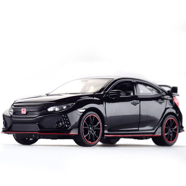 

diecast model car honda civic type r 1/32 metal alloy simulation pull back cars lights toys vehicles for kids gifts for children q1214