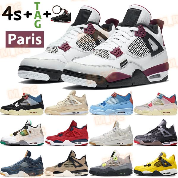 

jumpman 4 4s basketball shoes men sports trainers white x sail bred union noir guava ice rasta se neon suede cool grey sneakersf