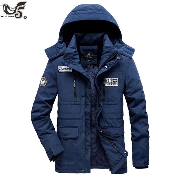 

winter jacket men fleece warm cotton-padded coats thickens military overcoat windbreaker parka brand clothing size m~4xl c1201 c1204, Black;brown
