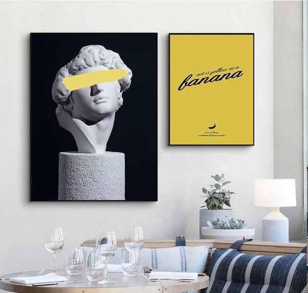 

retro modern woman wall style canvas poster painting picture decor art abstract renaissance contemporary room sculpture print jllqy
