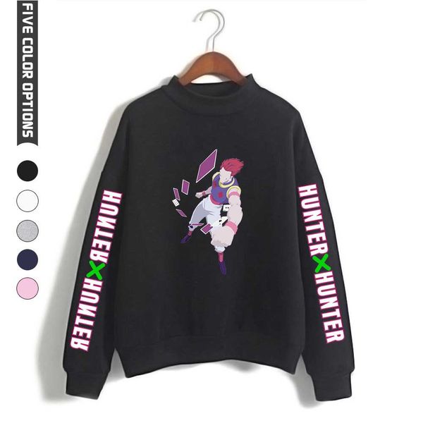 

hunter x hunter anime turtleneck hoodies sweatshirts for men japan style cartoon hisoka cosplay kurapika women outdoor c0127, Black