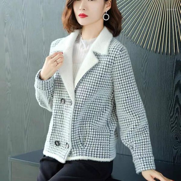 

jacket women's korean version of the new women's jacket mink cashmere fashion casual loose womens coat1, Black;brown