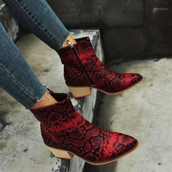 

boots european american snake print plus size ladies luxury elegant female high heel leather side zipper women1, Black