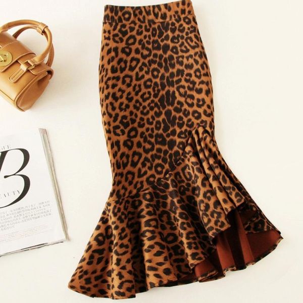 

plus size 4xlsuede leopare mermaid skirt women high waist pachage hip office lady trumpet skirt drop shipping, Black