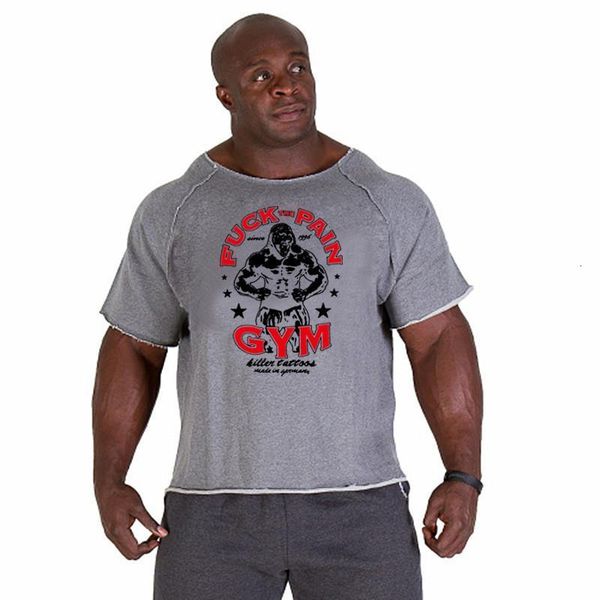 

new fashion brand cotton t shirts men gyms fitness shirt mens weightlifting bodybuilding workout gym vest fitness men tee, White;black