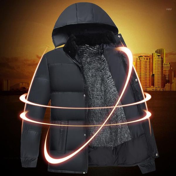 

mens loose wadded puffer coats plus size zipper long sleeve casual jacket1, Black;brown