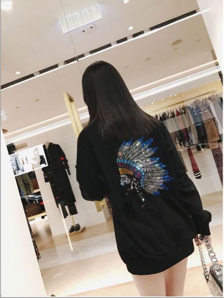 

women's hoodies thicken hip hop pullovers loose solid sweaters wdov, Black