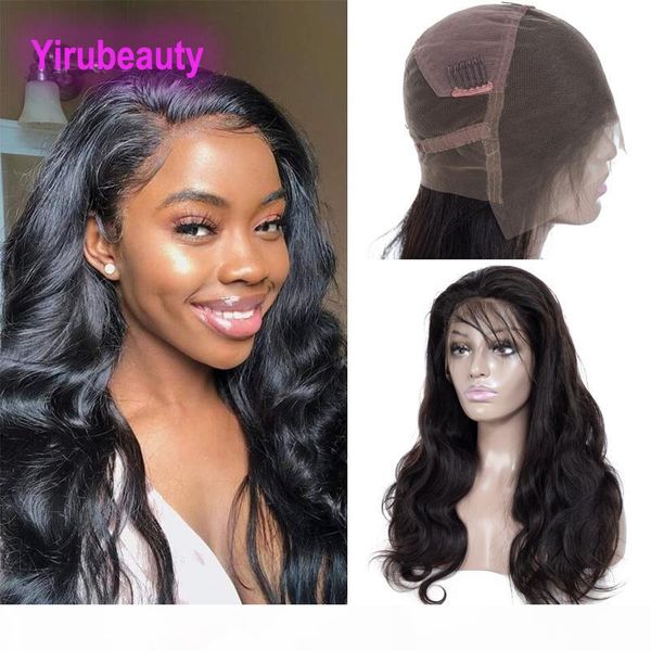 

indian virgin hair full lace wig 180% density body wave wholesale full lace wigs 10-28inch body wave hair products part natural color, Black;brown