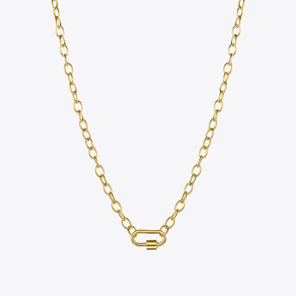 

pendant necklaces enfashion punk screw necklace women 2021 stainless steel gold color chain choker fashion jewelry collar p3133, Silver