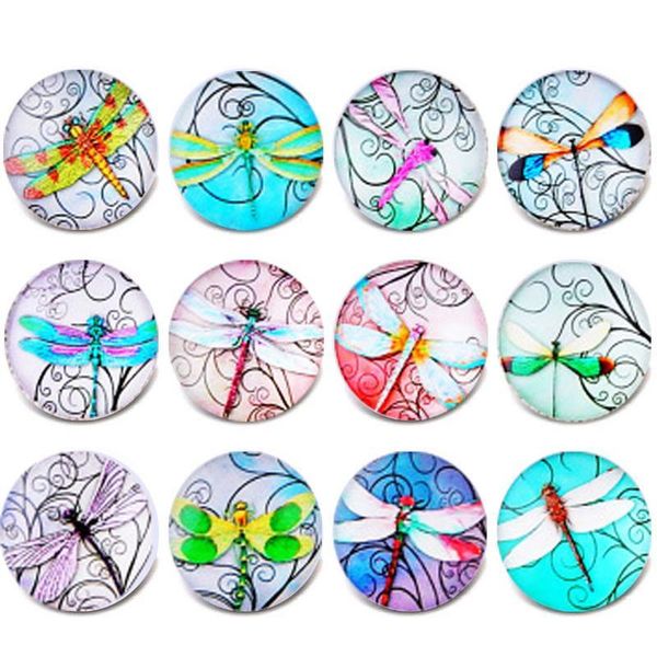 

10pcs/lot new mixed snap jewelry vintage butterfly glass charms 18mm snap button jewelry for 18mm snaps bracel sqcmws