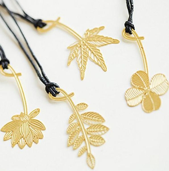 

4pcs lot clover leaf bookmark metal bookmarks gold book marks stationery office school supplies material escolar papeleria h wmtfeh